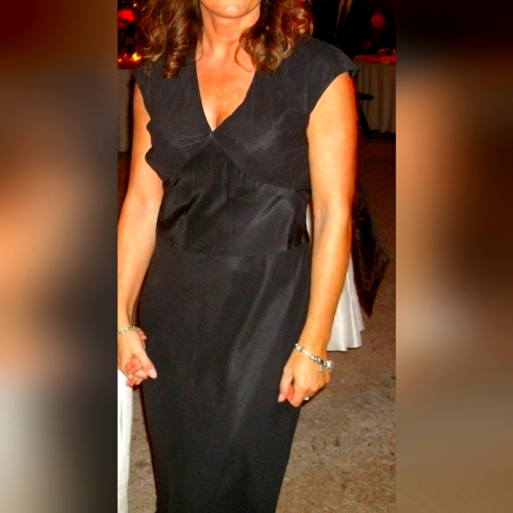 Perry Ellis black silk dress